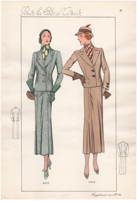 chic parisien fashion illustration 1934